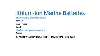 Iithium-Ion Marine Batteries