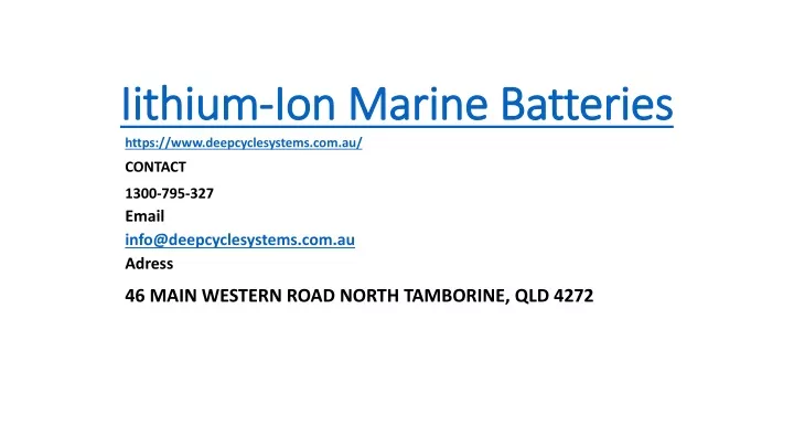 iithium ion marine batteries