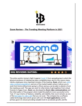 zoom review the trending meeting platform in 2021