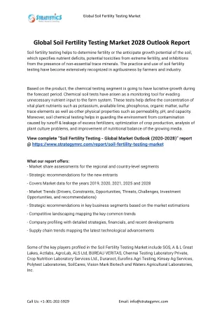 global soil fertility testing market