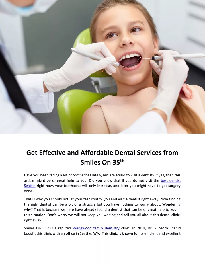 get effective and affordable dental services from