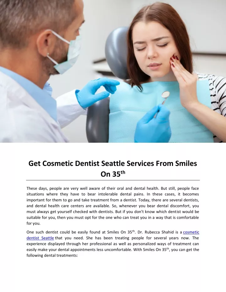 get cosmetic dentist seattle services from smiles