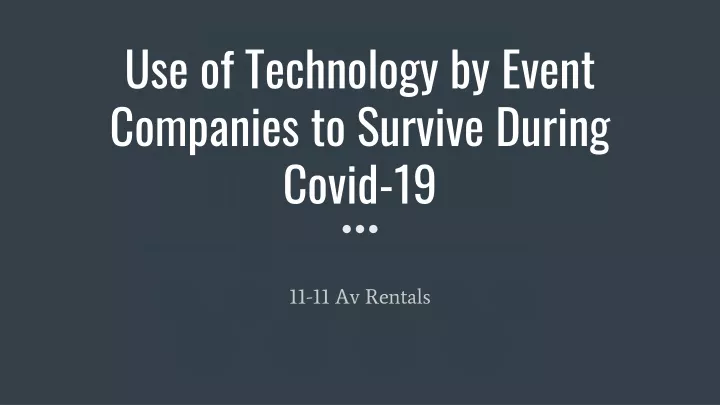 use of technology by event companies to survive during covid 19