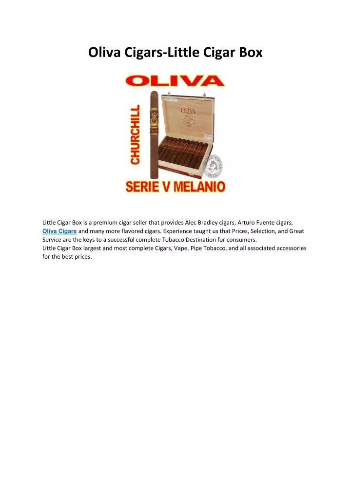 oliva cigars little cigar box