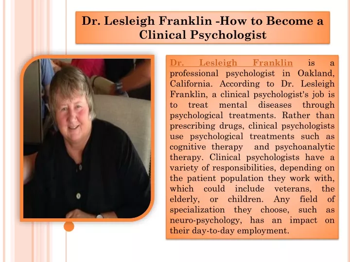dr lesleigh franklin how to become a clinical