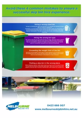 Avoid These 4 common mistakes to ensure a successful skip bin hire experience