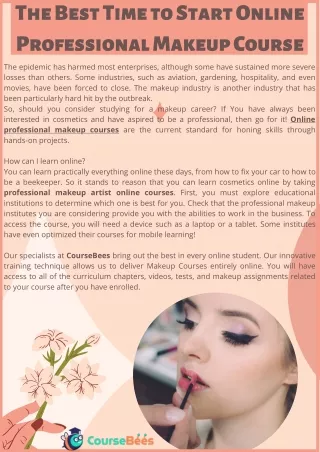 The Best Time to Start Online Professional Makeup Course