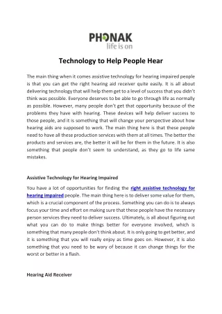 technology to help people hear