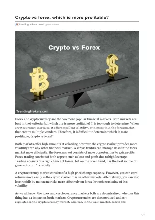 trendingbrokers.com-Crypto vs forex which is more profitable