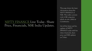 nifty finance live today share price financials nse india updates