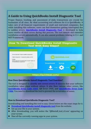 a guide to using quickbooks install diagnostic