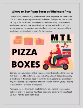 where to buy pizza boxes at wholesale price