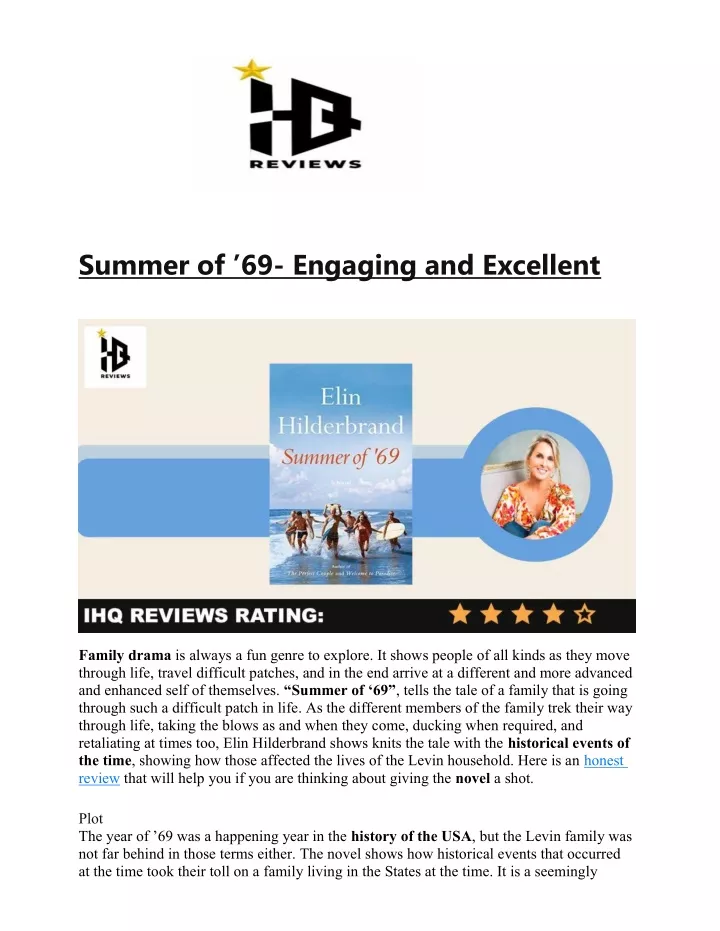 summer of 69 engaging and excellent