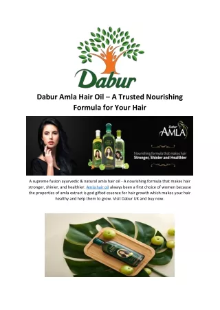 Dabur Amla Hair Oil – A Trusted Nourishing Formula for Your Hair