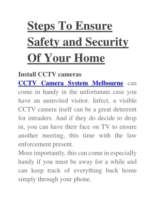 Cctv camera systems melbourne