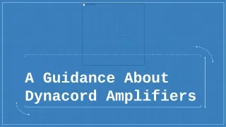 A Guidance About Dynacord Amplifiers