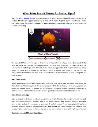 what mars transit means for zodiac signs