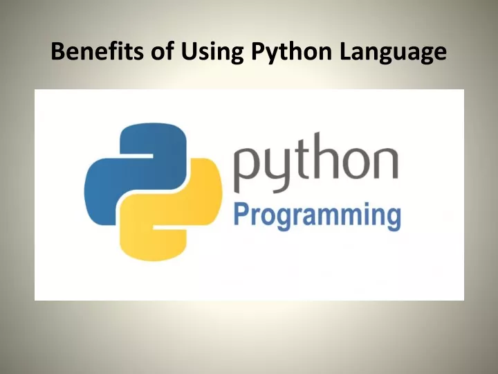 benefits of using python language