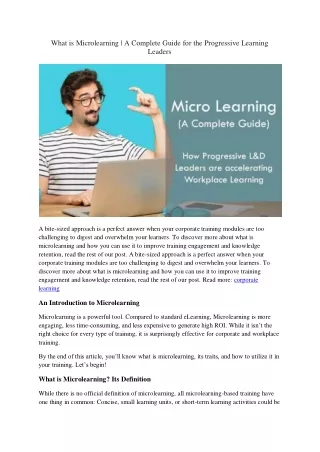 what is microlearning a complete guide