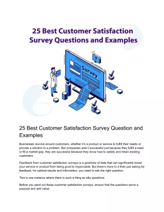 25 best customer satisfaction survey question
