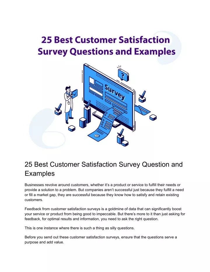 25 best customer satisfaction survey question