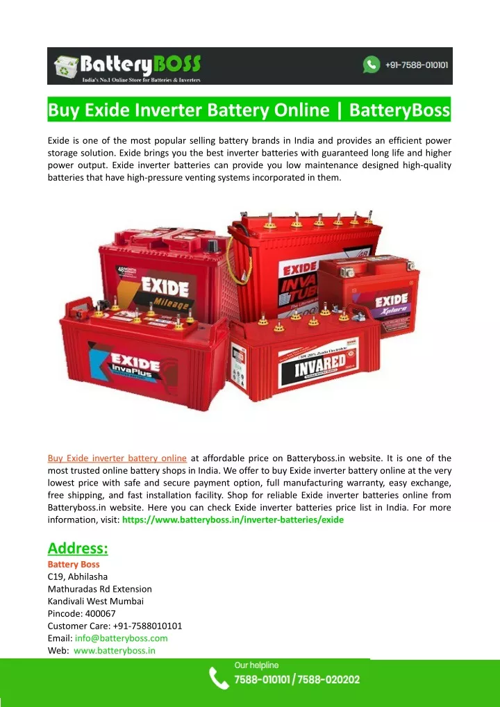 buy exide inverter battery online batteryboss