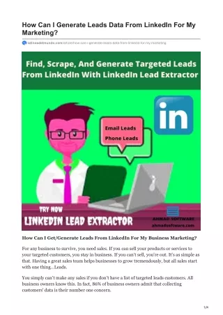 how can i generate leads data from linkedin