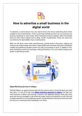 how to advertise a small business in the digital