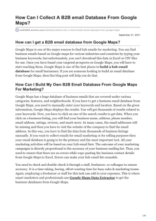 how can i collect a b2b email database from