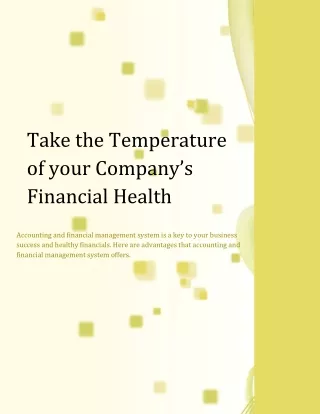 Take the Temperature of your Company's Financial Health
