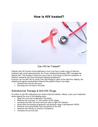 how is hiv treated
