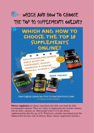 WHICH AND HOW TO CHOOSE THE TOP 10 SUPPLEMENTS ONLINE?