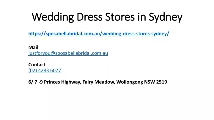 wedding dress s tores in sydney