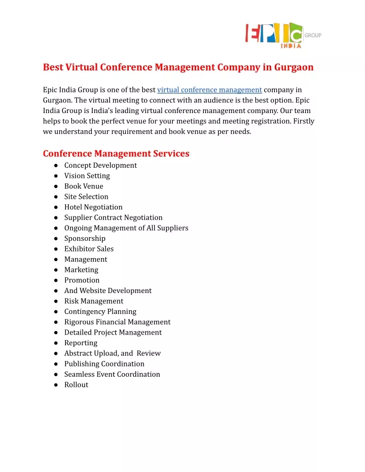 best virtual conference management company