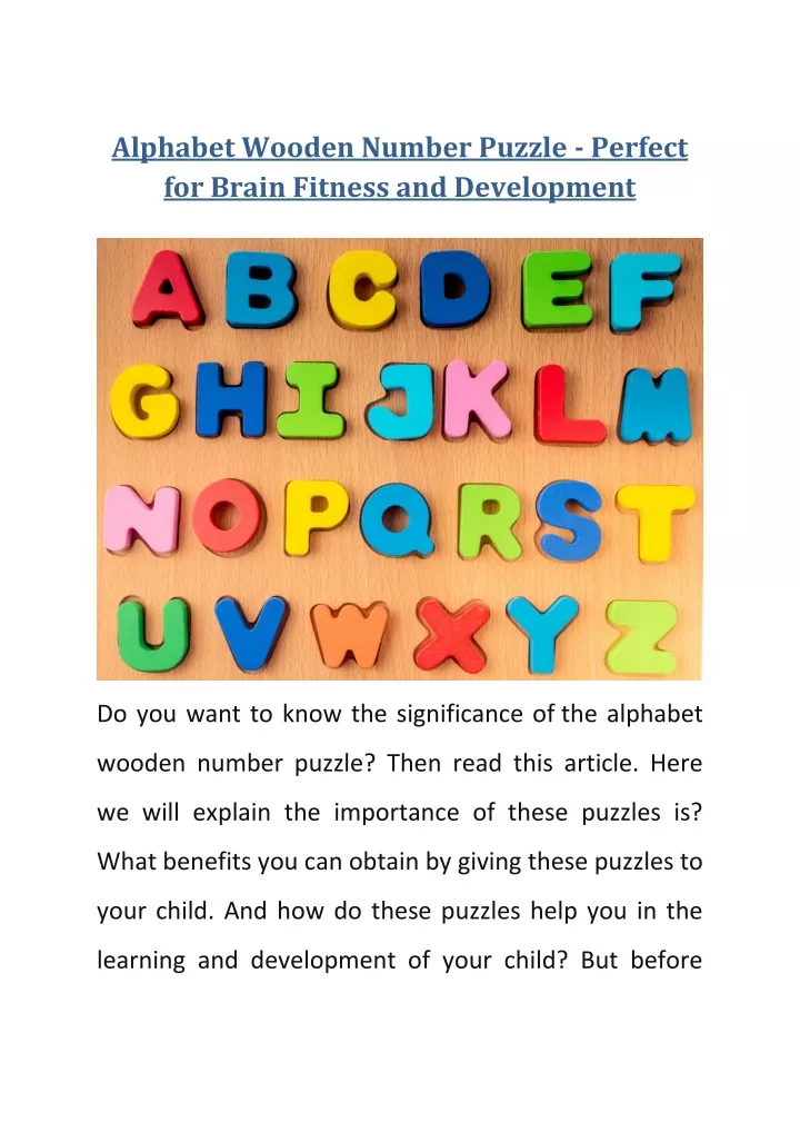 alphabet wooden number puzzle perfect for brain
