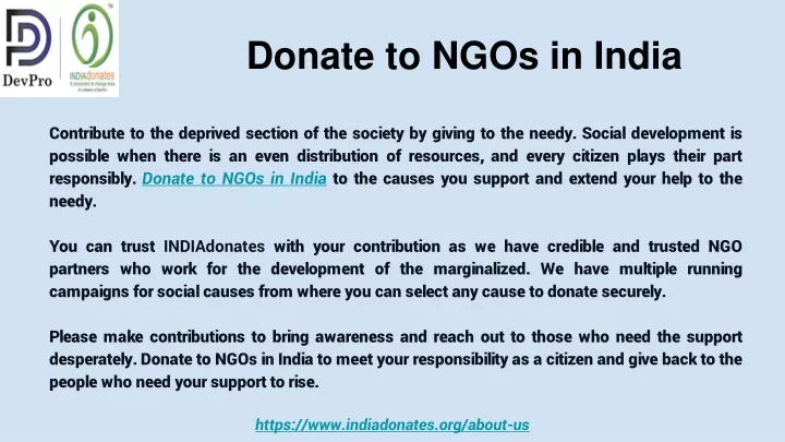 donate to ngos in india