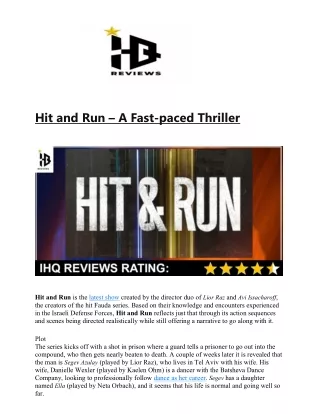 hit and run a fast paced thriller