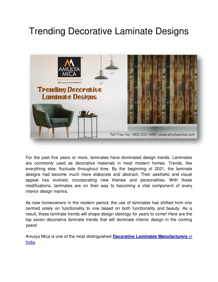 trending decorative laminate designs