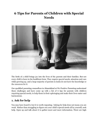6 Tips for Parents of Children with Special Needs