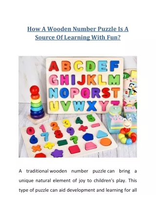 How A Wooden Number Puzzle Is A Source Of Learning With Fun