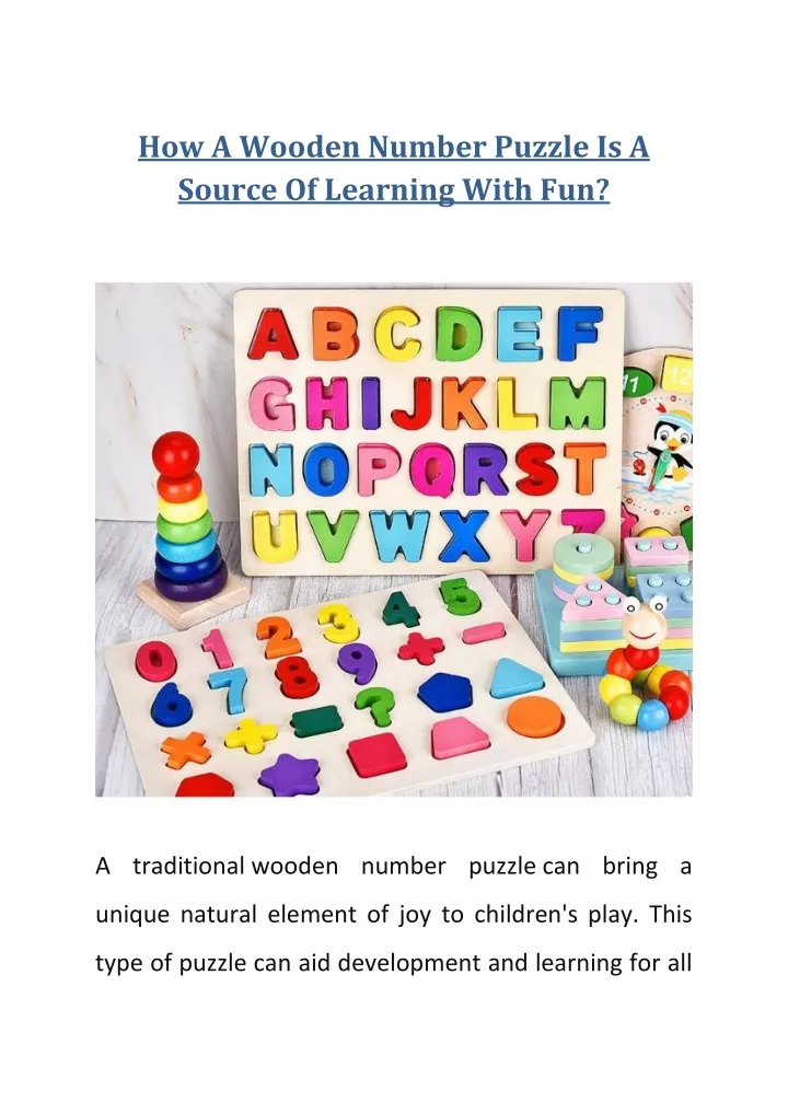 how a wooden number puzzle is a source
