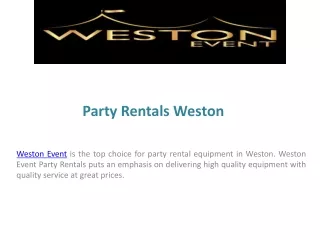 party rentals weston