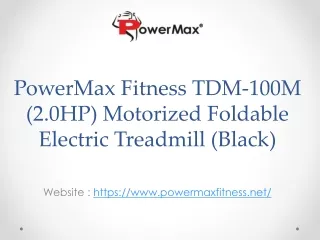 PowerMax Fitness TDM-100M (2.0HP) Motorized Foldable Electric Treadmill (Black)