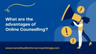 what are the advantages of online counselling