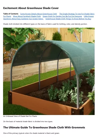 9 Easy Facts About Easy Gardener Sun Screen Fabric Described