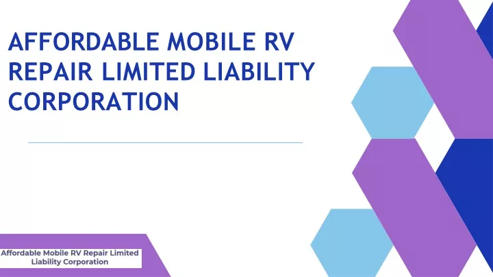 affordable mobile rv repair limited liability corporation