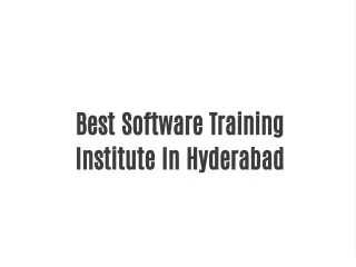best software training institute in hyderabad