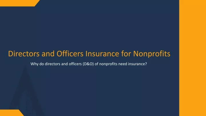 directors and officers insurance for nonprofits