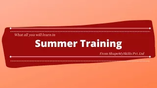 Advantages of Online Summer Training