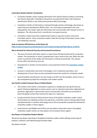 contactless readers market introduction